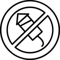 No Firework Line Icon vector