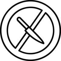 No cuchillo línea icono vector