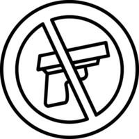 No Gun Line Icon vector