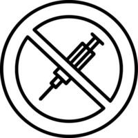 No Needle Line Icon vector