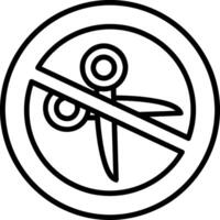 No Scissors Line Icon vector