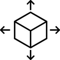 icono de línea de cubo vector