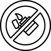 No Lighter Line Icon vector