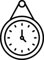 Wall Clock Line Icon vector