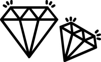 icono de línea de diamante vector