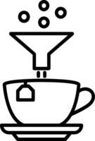 icono de línea de filtro de café vector