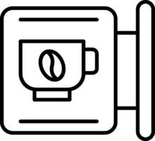 café señalización línea icono vector