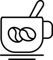 icono de línea de café con leche vector