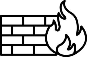 Firewall Line Icon vector