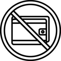 prohibido firmar línea icono vector