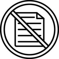 prohibido firmar línea icono vector