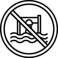 Prohibited Sign Line Icon vector