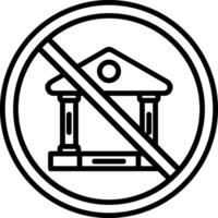 prohibido firmar línea icono vector