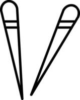 Chopsticks Line Icon vector