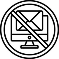 prohibido firmar línea icono vector