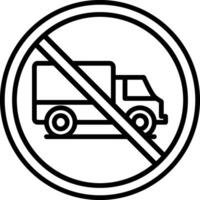 No Heavy Vehicle Line Icon vector