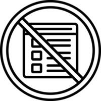 prohibido firmar línea icono vector