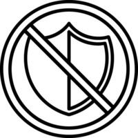 No Security Line Icon vector