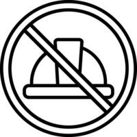 prohibido firmar línea icono vector