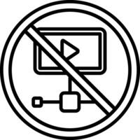 Prohibited Sign Line Icon vector