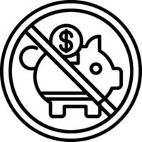 Prohibited Sign Line Icon vector