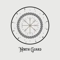 Vegvisir Viking Compass Illustration Isolated On Grey Background vector
