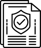 icono de línea de documentos vector