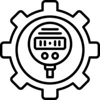 Pressure Gauge Line Icon vector