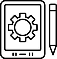 icono de línea de tableta vector