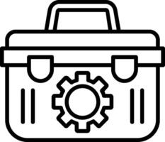 icono de línea de caja de herramientas vector