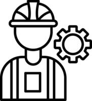 construccion trabajador línea icono vector