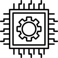 Processor Line Icon vector