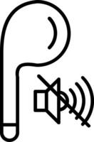 Earbud Line Icon vector