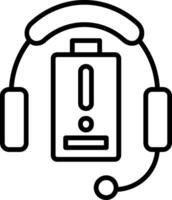 Headphones Line Icon vector