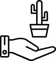 Cactus Line Icon vector