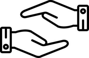 apoyo manos gesto línea icono vector