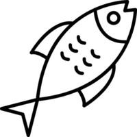 icono de línea de pescado vector