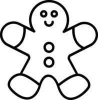 Gingerbread Man Line Icon vector