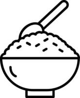 Rice Line Icon vector