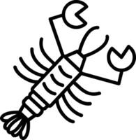 Lobster Line Icon vector