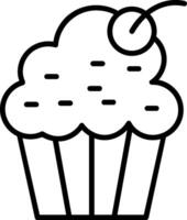 icono de línea de muffin vector