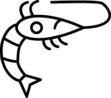 Shrimp Line Icon vector