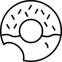 icono de línea de donut vector