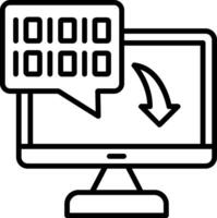 Binary Code Line Icon vector