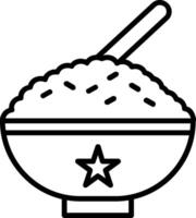 Rice Line Icon vector