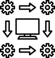 Workflow Line Icon vector