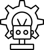 icono de línea de robot vector