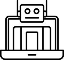 icono de línea de robot vector