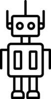 icono de línea de robot vector