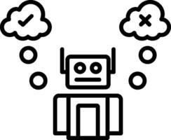 icono de línea de robot vector